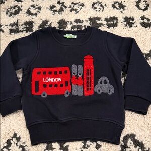Toddler Navy London Embroidered Crewneck Sweatshirt